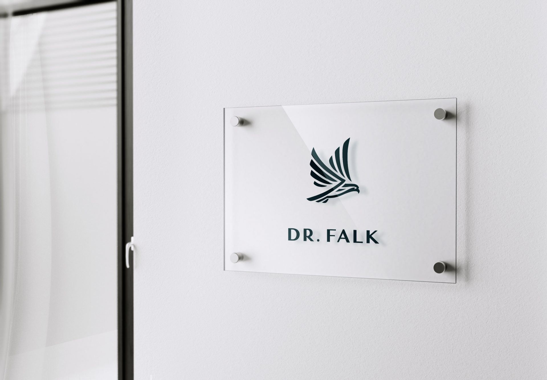 Praxisdesign Praxisschild für Dermatologen Dr. Falk